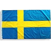 High Supply 3x5 Sweden Flag, 100% Polyester, UV Resistant, Blue and Yellow, 36" x 60"