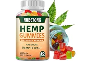 NUBETONG Organic Hemp Gummies High Potency Extra Strength Hemp Oil Extract Edible Gummy Supplement for Adult Hemp Gummy Made in USA
