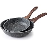 SENSARTE Nonstick Frying Pan Skillets, Swiss Granite Coating Omelette Pans, Healthy Cookware Chef's Pans, Free of Intentional