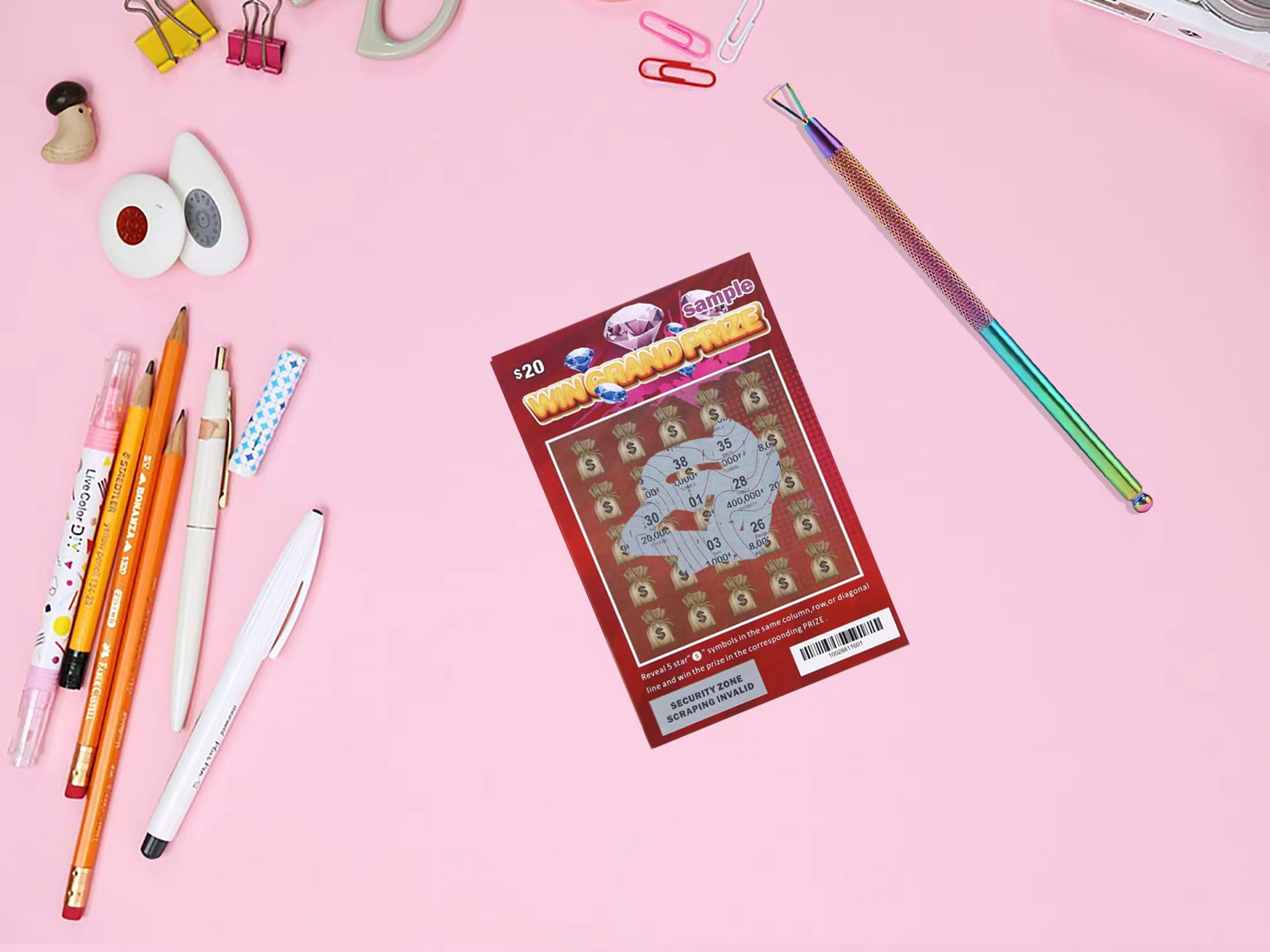 3PCS Lottery Ticket Scratcher Tool, Scratch Off Tool, Scratching Aid, Save Your Arthritic Hands, Rainbow