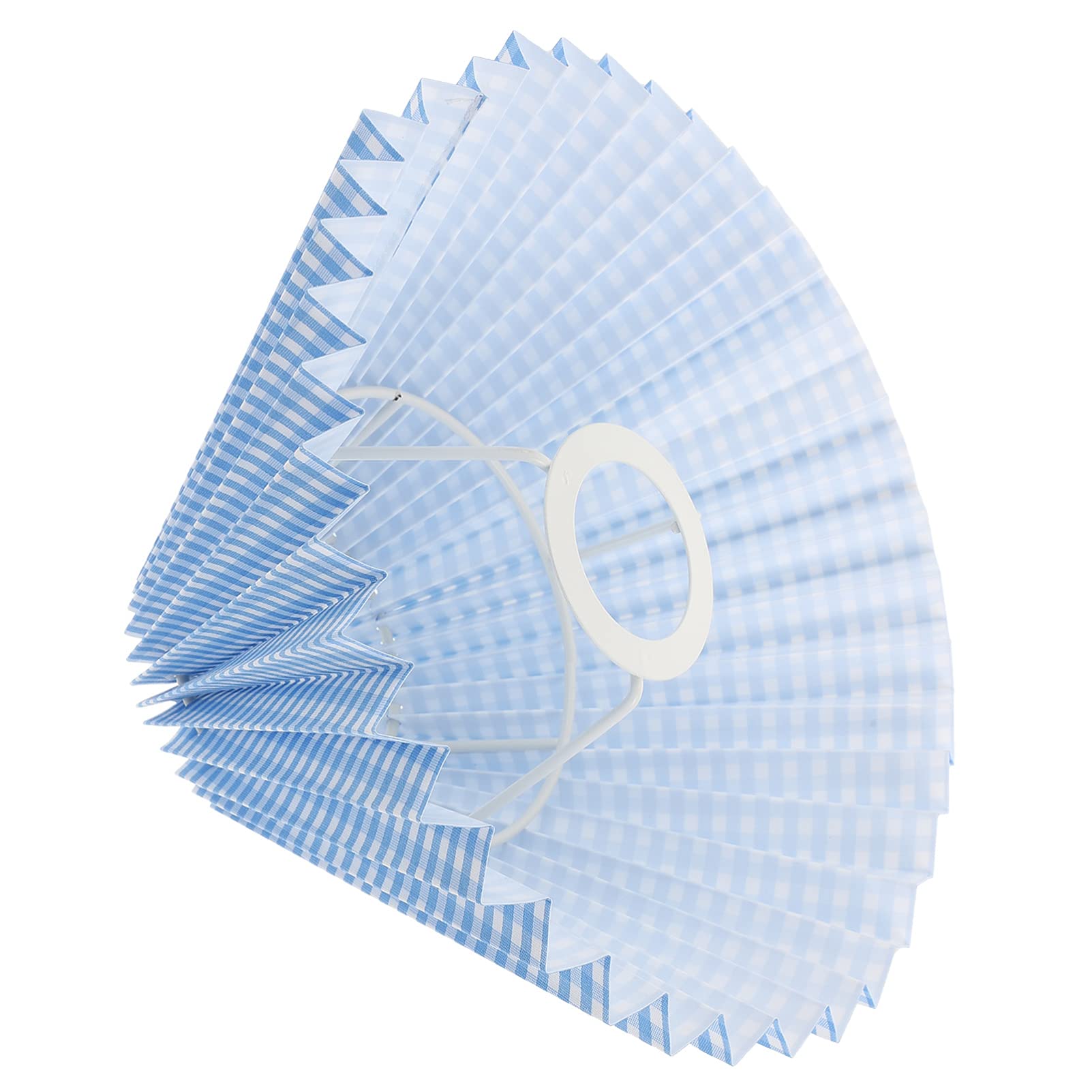 Cloth Lampshade Chandelier Lamp Shade Floor Wall Ceiling Bedside Lamp Shade Blue Pleated Grid Grain Rustic Lamp Cover for Living Rooms Offices Home Decor