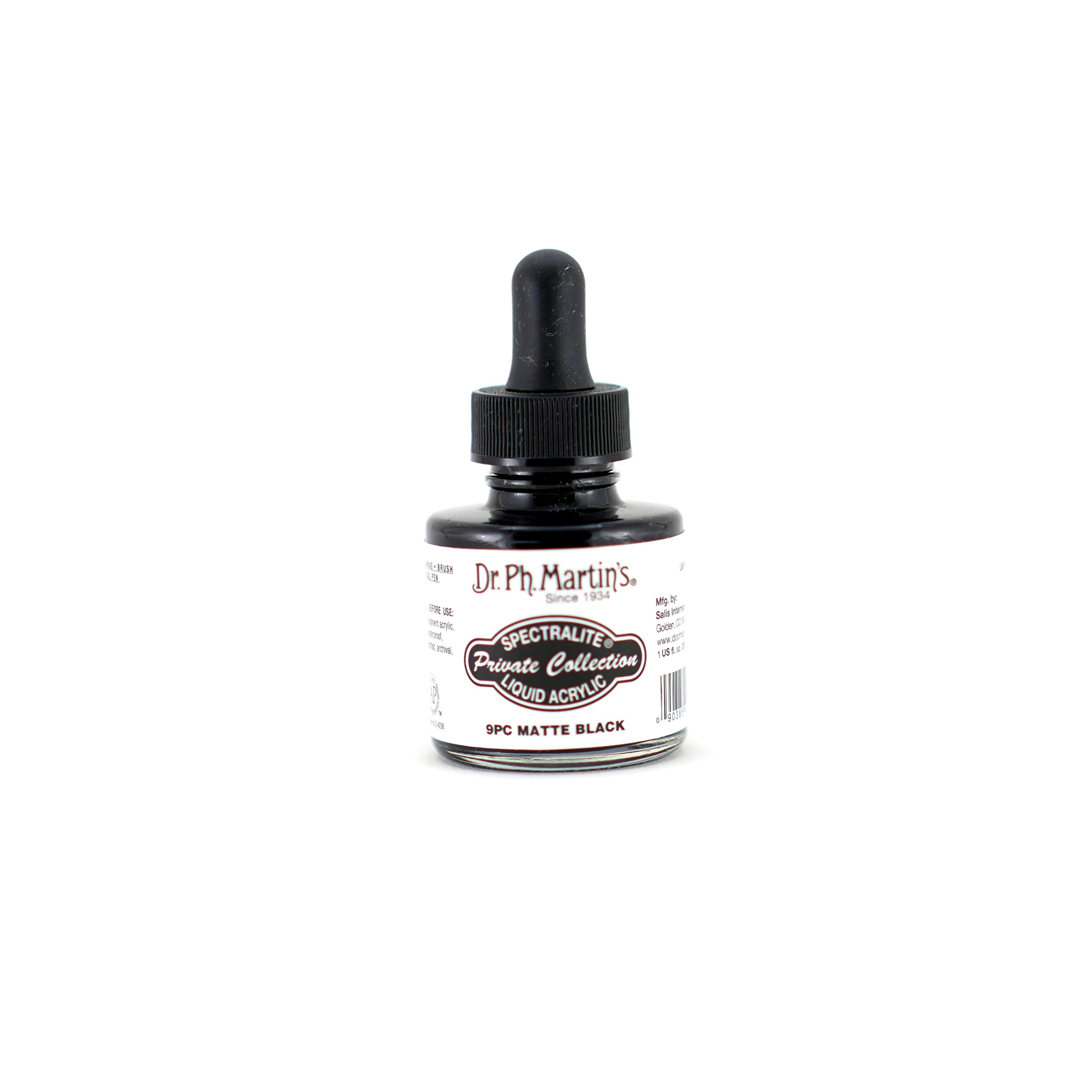 Dr. Ph. Martin's Liquid Ink, Matte Black, 1oz