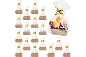 Fainne 54 Pcs Basket for Gifts Kit Include 18 DIY Empty Gift Basket Bulk, 9.8 x 8.5 x 3.5 Inches Food Storage with Handles, 1