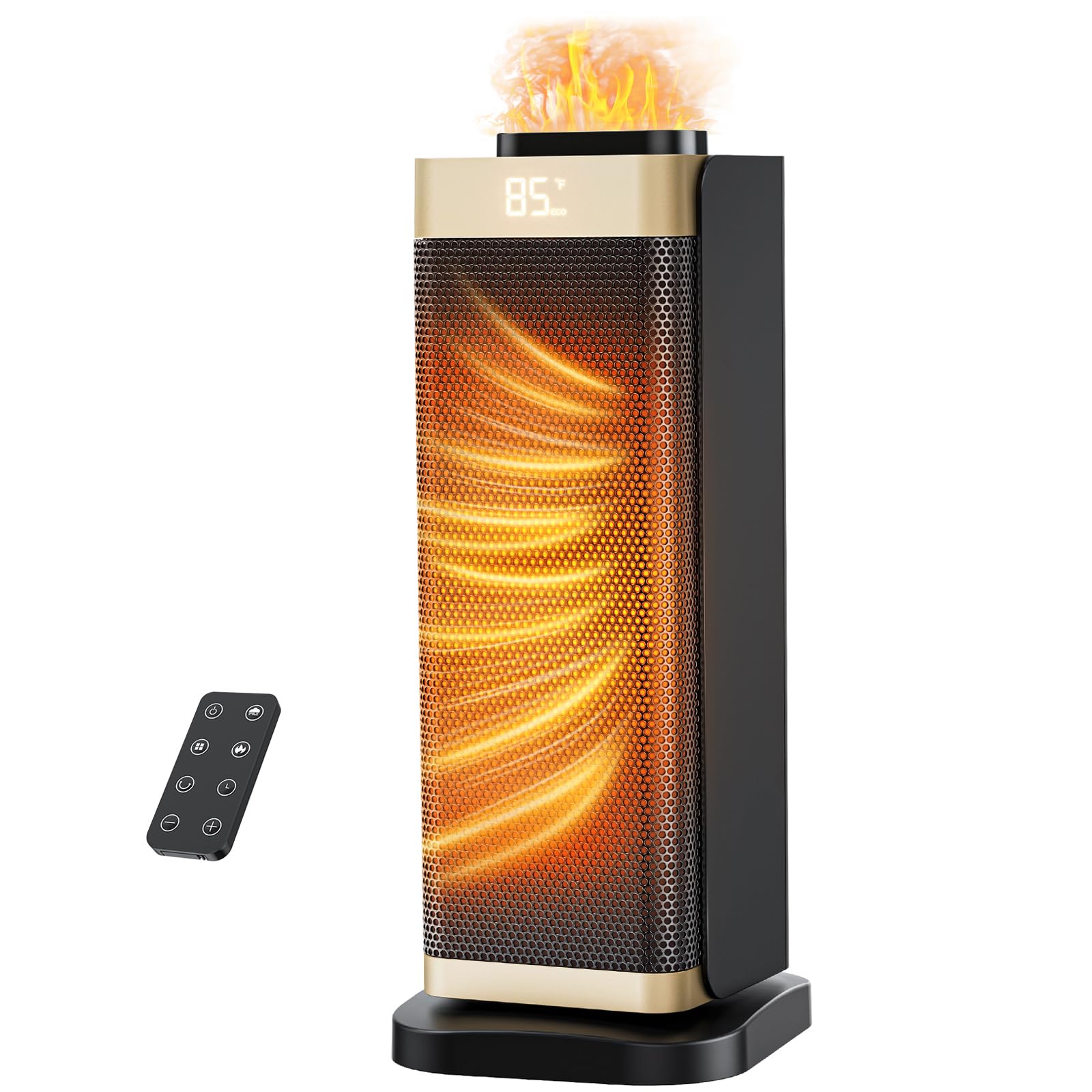 Photo 1 of Space Heaters for Indoor Use, Staholz Portable Space Heater with Humidifier/Ambient Light, Family-Safe Electric Heaters with Thermostat,12H Timer,70° Oscillation,Ultra-Quiet for Home Office(GD)