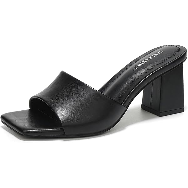 Amazon.com | PIZZ ANNU Women's Square Open Toe Heels Sandals