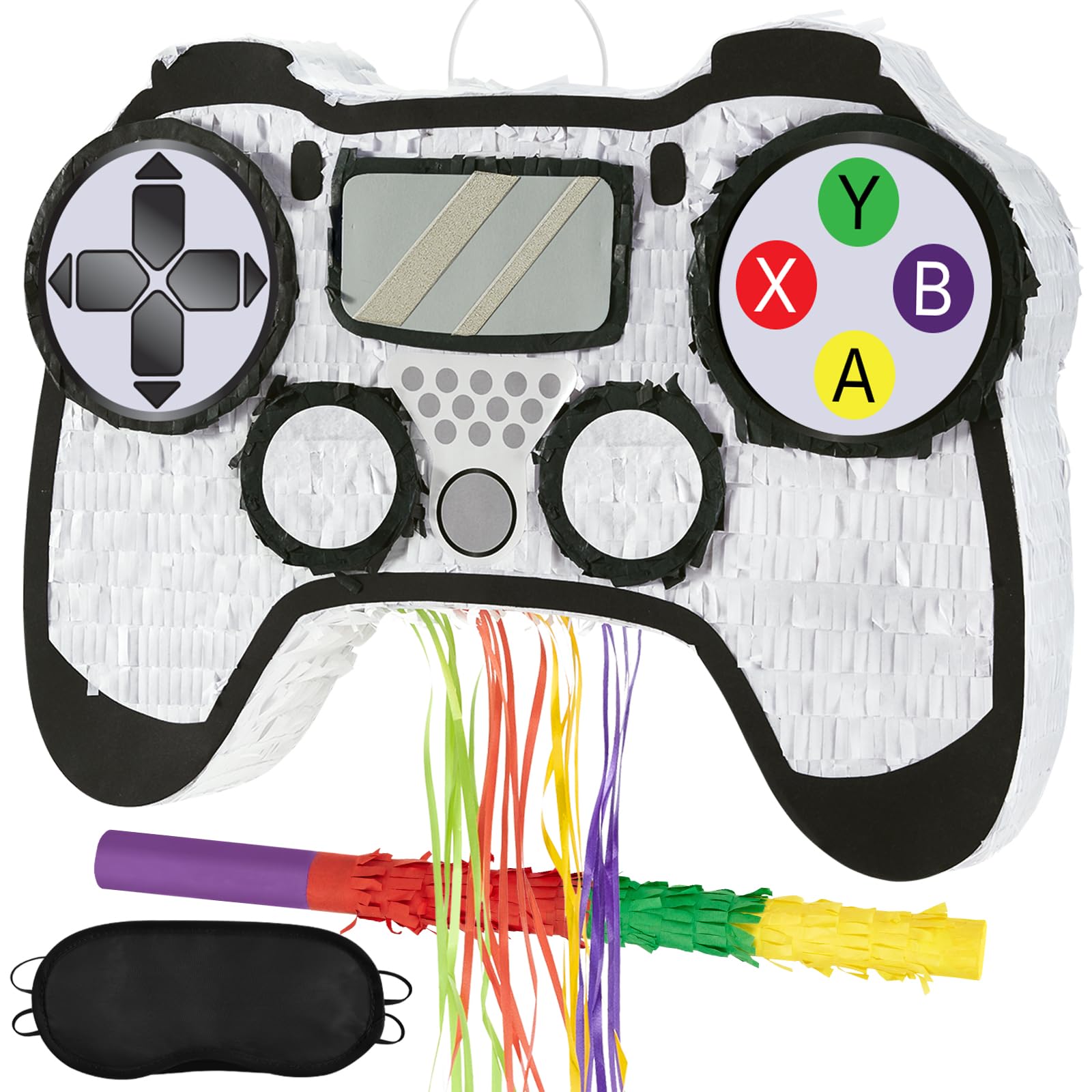 Photo 1 of WERNNSAI Video Game Piñata - Game Controller Piñata Bundle with Blindfold and Bat for Boys Piñata Gaming Theme Party Decoration Supplies Pull String Piñata for Birthday Party Celebration