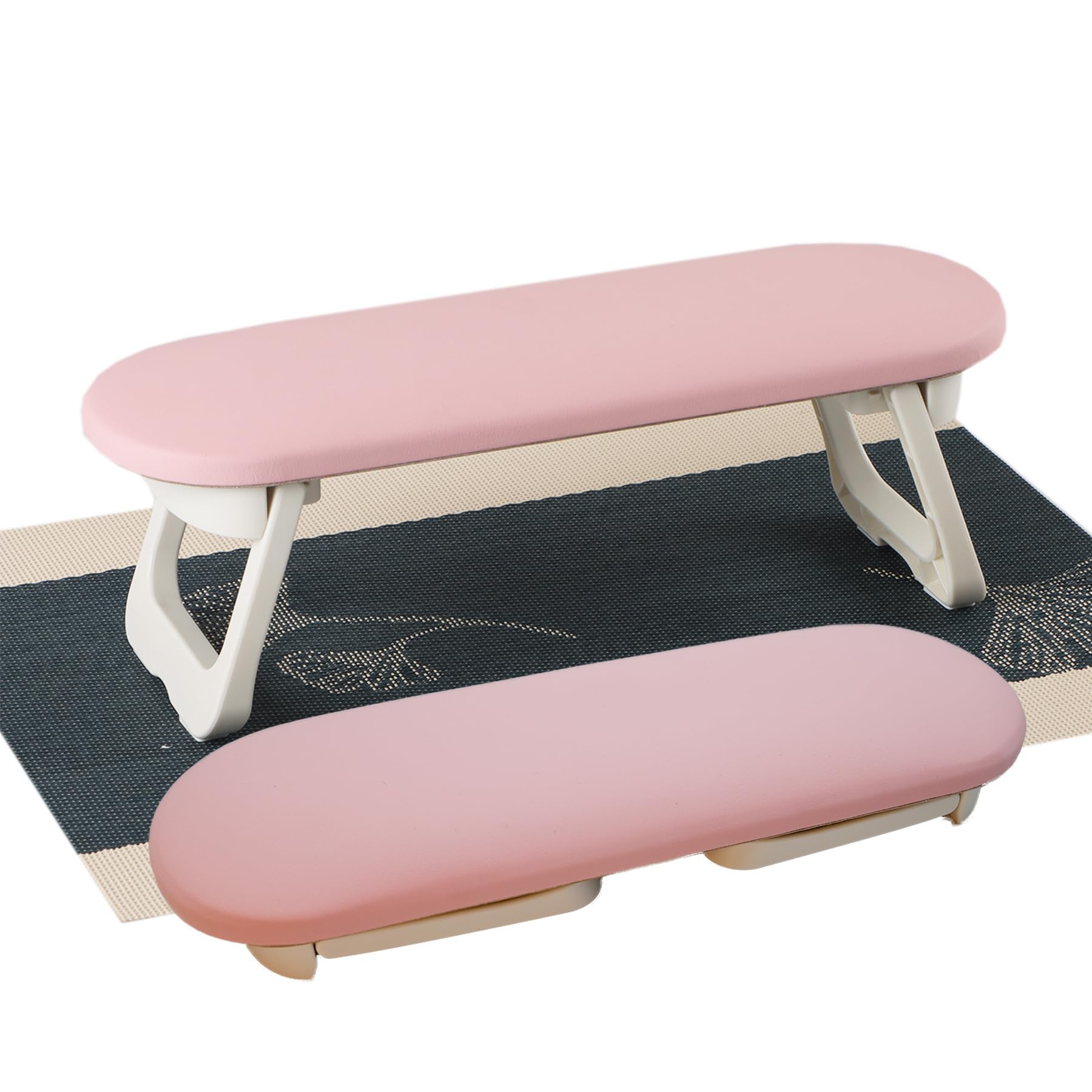Pink Arm Rest for Nails, AMOYUN Nail Arm Rest Nail Cushion Foldable Manicure Pillow Non-Slip Soft Microfiber Leather Manicure Hand Rest Nail Stand Technician Table for Nail Art Salon