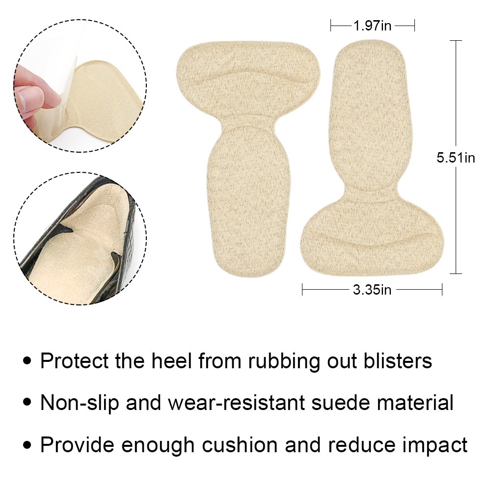Dr. Foot’s High Heel Pads - Gel Ball of foot Cushions, Metatarsal Pads, Back Heel Shoe Inserts, Heel Snugs, Forefoot and Heel Pain Relief Pad 4 Pairs (Beige)