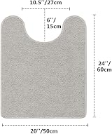 Non Slip Toilet Mat 50x60cm U Shape Light Gray Microfiber Thick Plush view 7