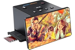 EYESEN 35mm Film Scanner & Slide Viewer with a Large 5” LCD Screen That converts Scanned Color & B&W Negatives 110,135,126 & Super 8 Slides into high-Resolution 22MP JPEG Digital Photos
