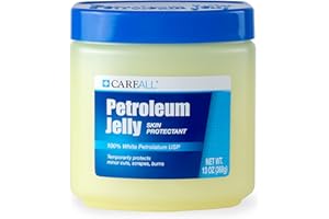 CareAll Petroleum Jelly 13 Oz Jar., Unscented, 100% Pure White Petrolatum Jelly USP, Protectant for Minor Cuts, Scrapes, Burns. Moisturizer for Dry Skin and Lips.