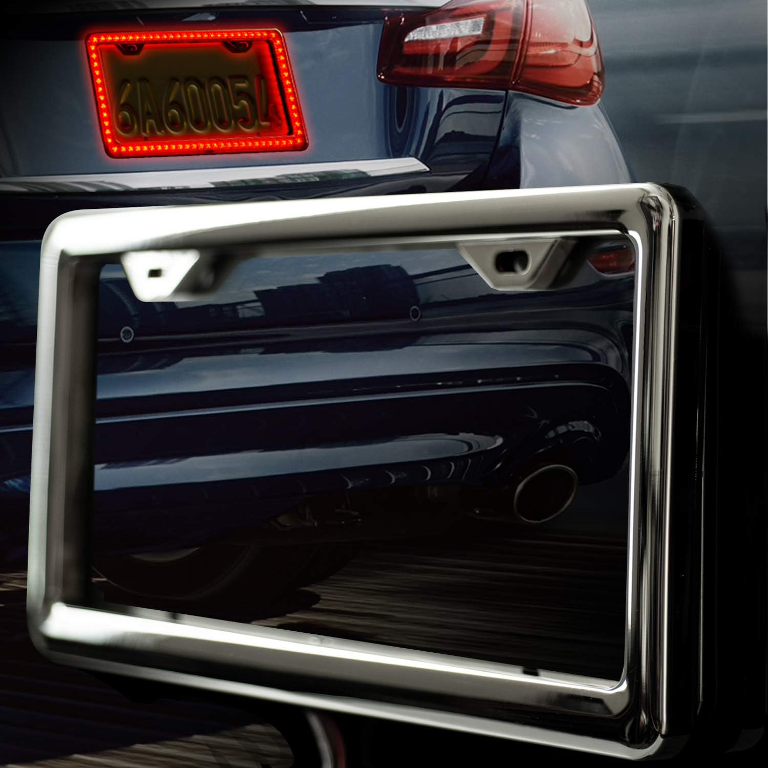 led license plate frame car