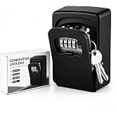Key Lock Box for Outside - Sturdy and Durable Lock Box for House Key,5 Key Capacity Lockbox for Keys Outdoor,Waterproof Emergency Spare Key Lockbox with Resettable Code for Home,Garage,Airbnb
