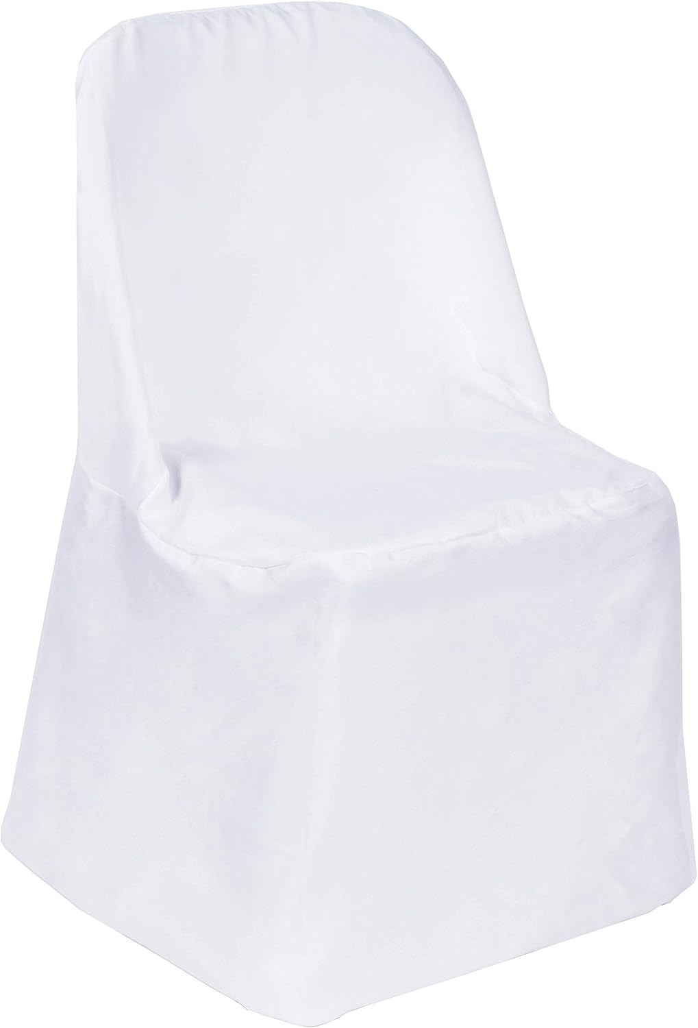 BalsaCircle 50 pcs White Polyester Folding Chair Covers