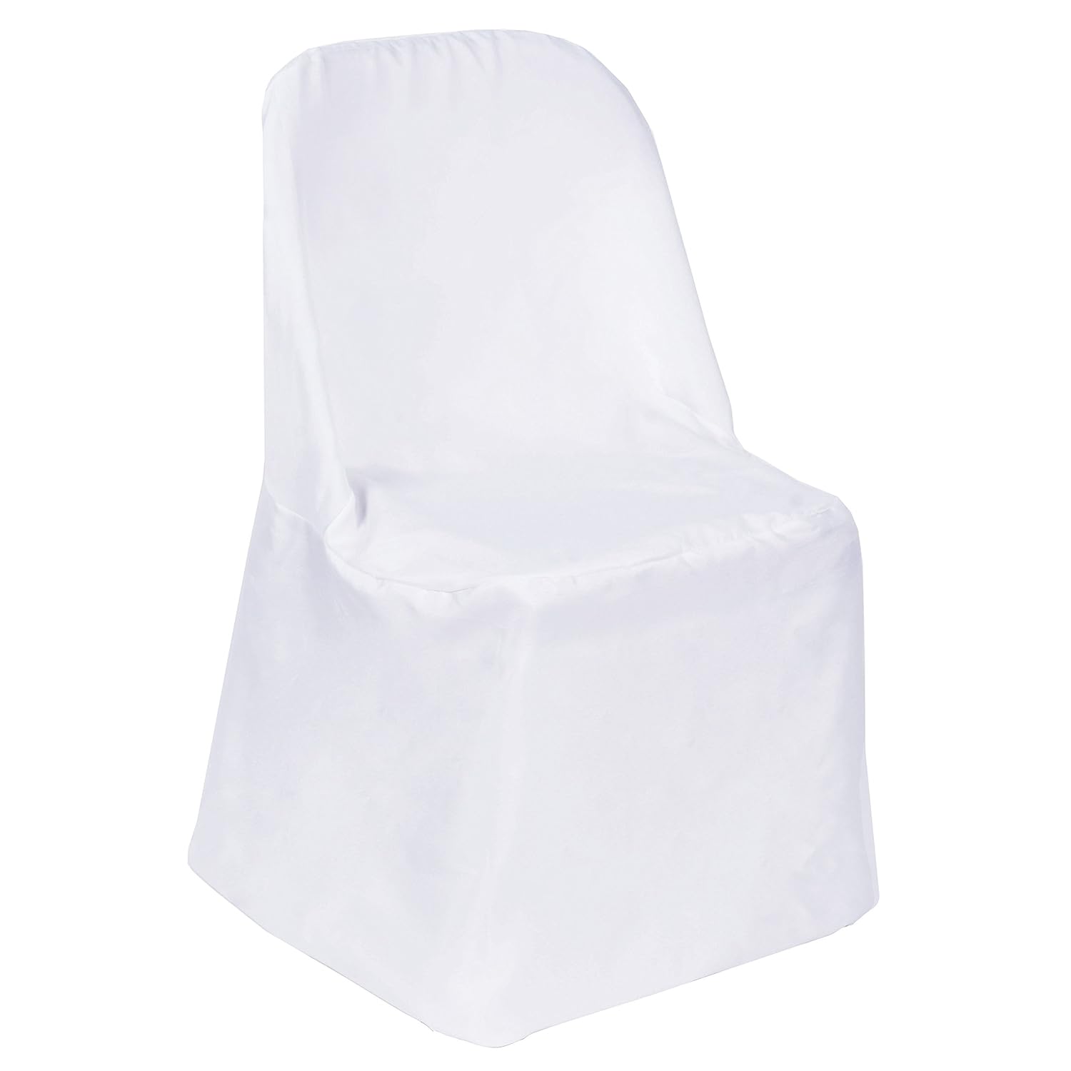 BalsaCircle 10 pcs White Polyester Folding Chair Covers Linens for Wedding Reception Party Supplies Decorations