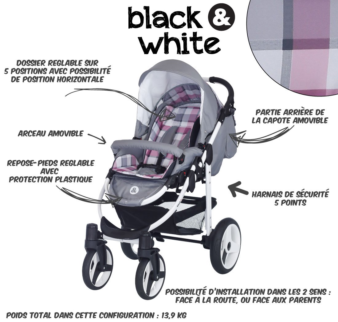 Poussette Promenade Siege Auto Groupe 0 Poussette Combinee Trio 3 En 1 B W 17 Bleu Marine Livree Avec Ses Accessoires Landau Poussettes Et Landaus Bebe Puericulture Dwteam In