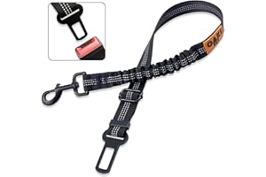 OAKI PET Dog Seat Belt - Retractable Dog Car Harness - Dog Car Seat belt with Adjustable length 24-30 inches - Durable Nylon 
