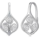 POPLYKE Leverback Celtic Knot Earrings 925 Sterling Silver Jewelry Gifts Christmas for Women Friends
