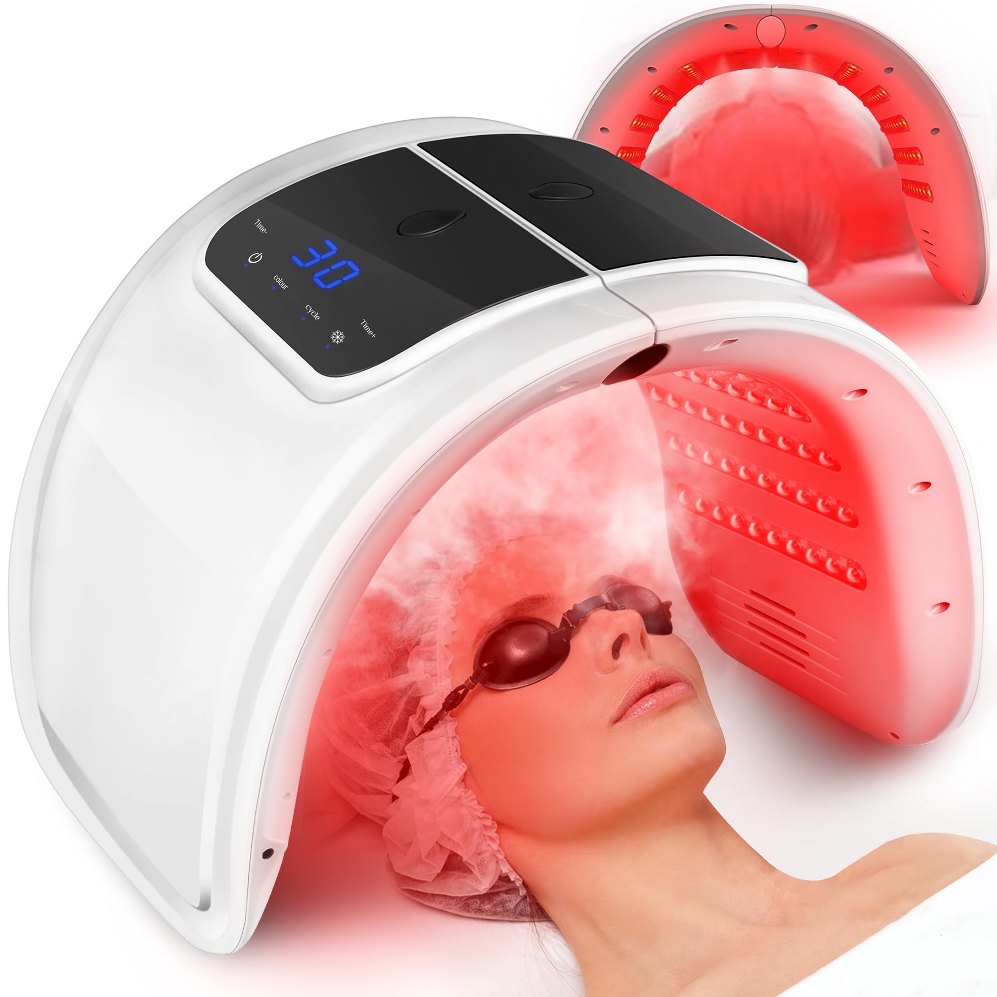 Photo 1 of *INCOMPLETE** YHRK Red Light Therapy Mask, LED Therapy Light, 7 Color Light Therapy Mask Beauty Photon Skin Phototherapy Machine with Spray Function
