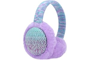 LUCKYBUNNY Kids Girls Sequins Knit Earmuffs for Women Winter Warm Plush Ear Muffs Cold Weather Ear Warmer for Outdoor