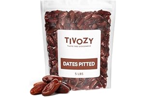 TIVOZY Pitted Dates 5lbs pack of Deglet Noor Dates Pitted, Bulk, Delicious and Nutritious Deglet Date Ideal for Baking, Energy Bites and Salads, Whole Dried and Ready to Eat