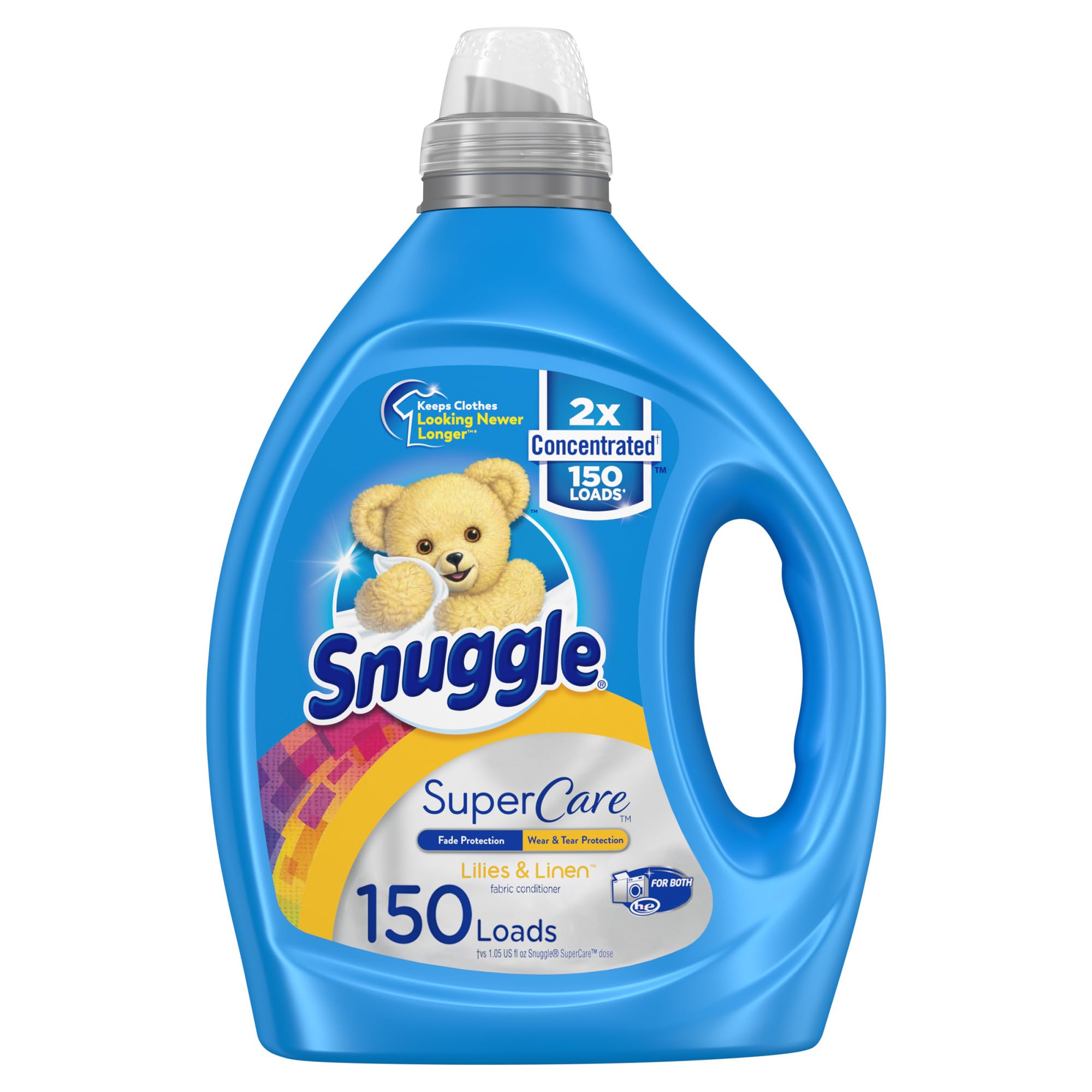Photo 1 of Snuggle SuperCare Laundry Fabric Softener Liquid, Lillies & Linen, 2X Concentrated Fabric Conditioner, 150 Loads