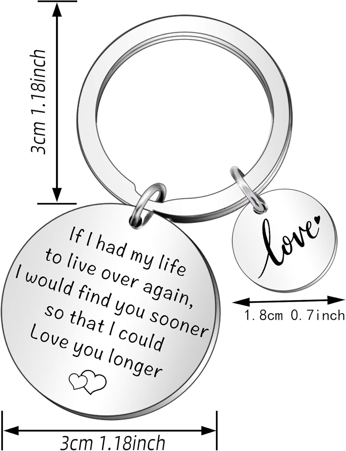 QMVMV Lover Keyrings Valentines Key ring Love Couple Keychain Gift for Him Her Wife Husband Boyfriend Girlfriend - Image 3