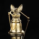 AimtoHome Antique Rabbit Candle Snuffer - Vintage Gunmetal Finish with Spectacle Chain, Flame Extinguisher Tool &amp; Home Decor Gift for Candle Lovers (8cm x 19cm)