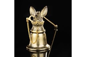 AimtoHome Antique Rabbit Candle Snuffer - Vintage Gunmetal Finish with Spectacle Chain, Flame Extinguisher Tool & Home Decor Gift for Candle Lovers (8cm x 19cm)