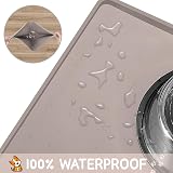 MateeyLife Cat & Dog Food Mat Silicone Anti Slip Waterproof Taupe 61x40cm view 4