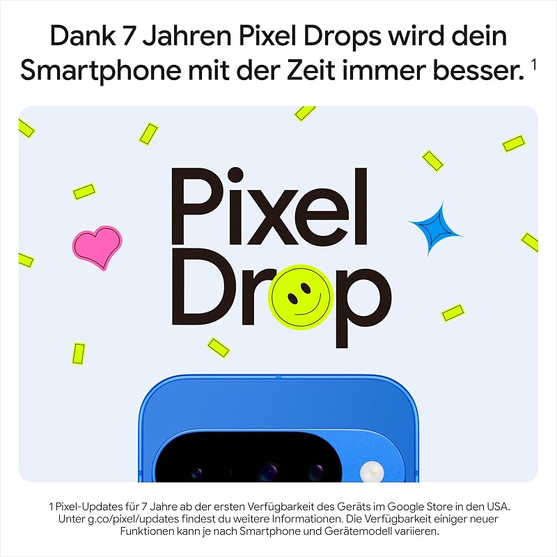Pixel 10 – Android-Smartphone ohne SIM-Lock, mit Gemini, innovativer Dreifach-Rückkamera, mehr als 24 Stunden Akkulaufzeit und 6,3 Zoll großem Actua-Display – Obsidian, 128GB