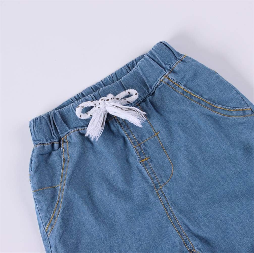 MODNTOGA Toddler Kid Boys Girls Elastic Waist Denim Jeans Pants Blue: Clothing