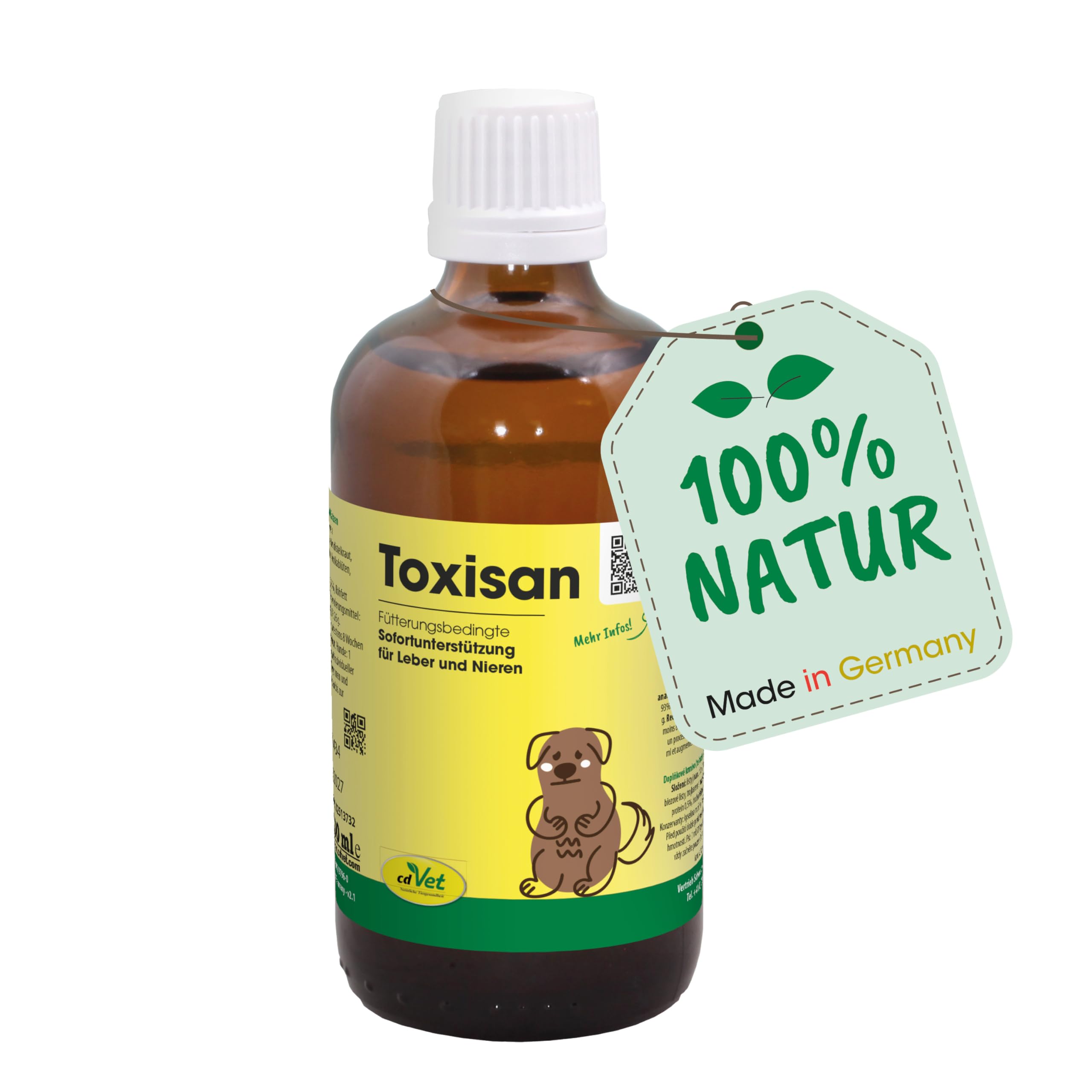 cdVet Naturprodukte Toxisan 100 ml - Dog, cat - Complementary feed - support for liver + kidney - detoxification - improves skin + hair - condition for metabolic processes