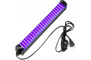 U4GLORY UV LED Black Light Bar, Upgraded 25w 72 LEDs Chips Blacklight with Switch, Plug and 59in Cable, 1.3ft LED Black Lights for Glows Party, Bedroom, Halloween, Christmas, Blacklights Party, Body Paint