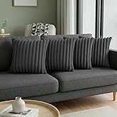 LMKLOP Dark Gray Throw Pillow Covers 18 x 18 Set of 4, Cute Boho Throw Pillow Cover for Couch/Bed, Decorative Pillows Covers for Sofa/Bed, Accent Pillow Covers for Living Room, Rustic/Home/Room Decor