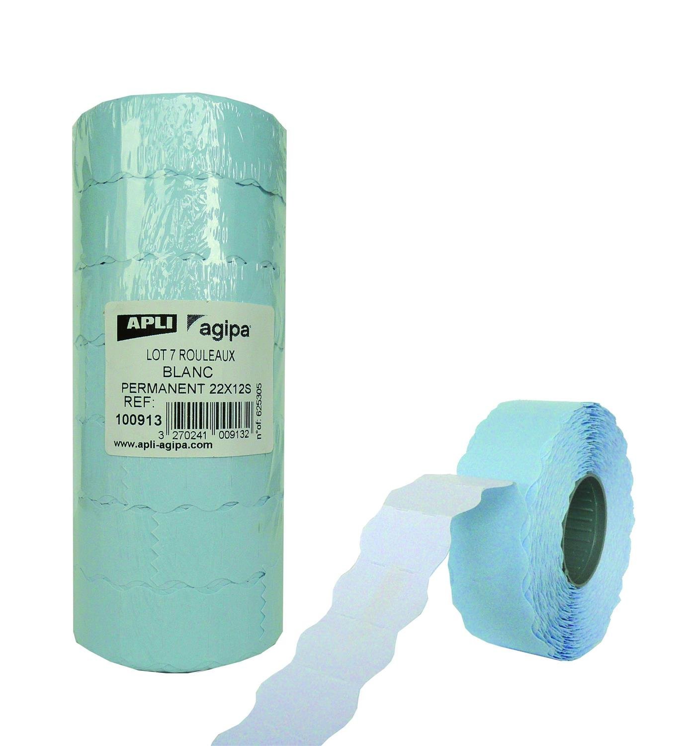 APLI 100913 Sine 1500 Labels Permanent 22 x 12 mm White – Pack of 7