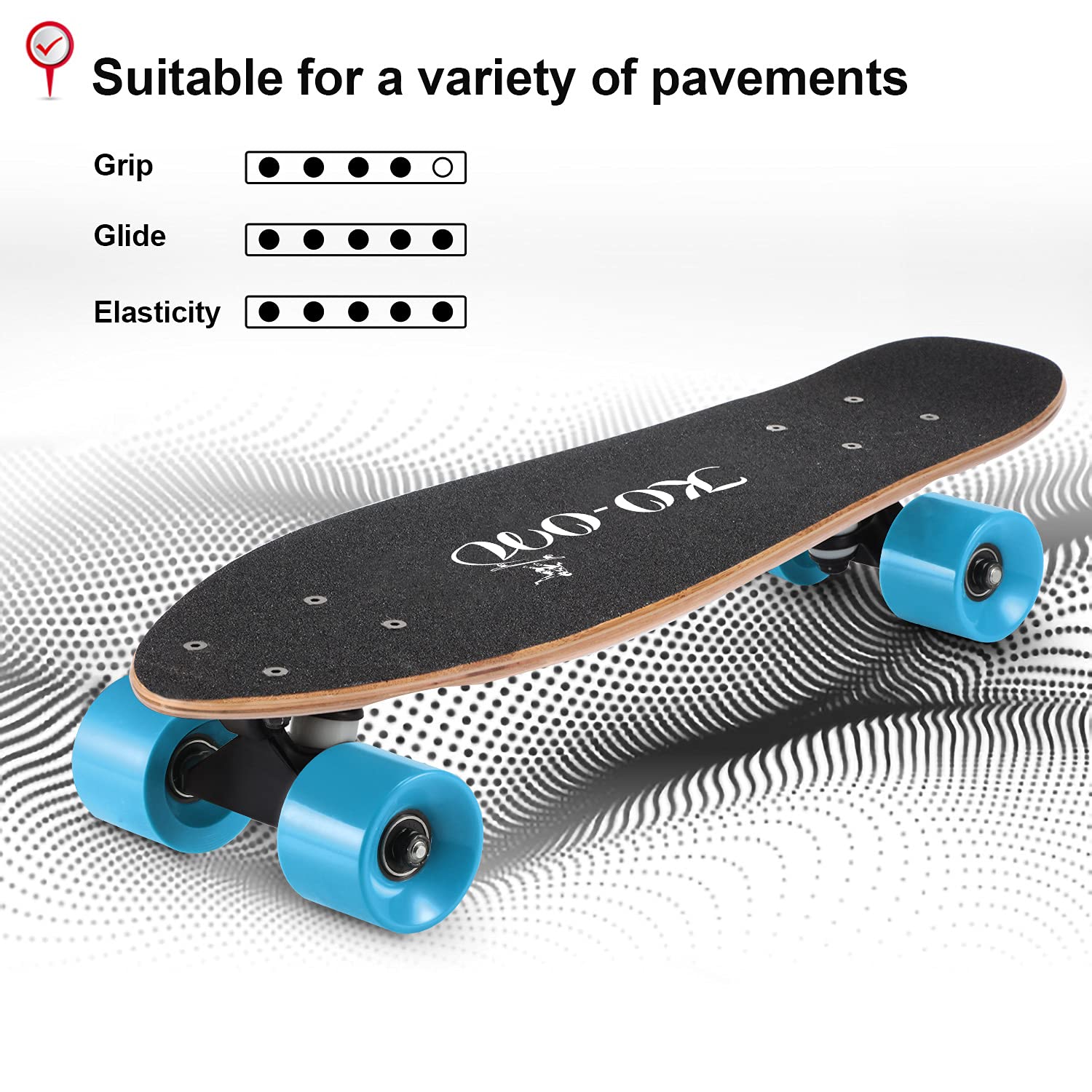 KO-ON Skateboard Complete Skateboards 22 Inch Mini Cruiser Skateboards for Beginners Kids Boys and Girls