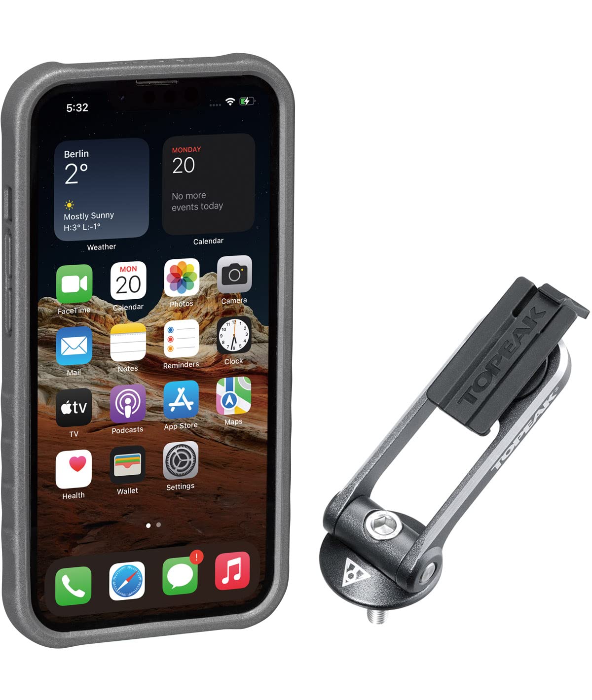 Topeak Unisex-Adult Topk Ridecase W/Mount Iphone 13 Mini Case, Black, IPhone 13 Mini EU
