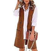 uhbkezy Womens Long Sweater Vest Sleeveless Fall Winter Cardigan Jackets Outerwear Vests
