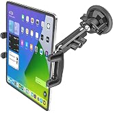 Kolasels Glass Tablet Holder with Metal Adjustment Arm &amp; Strong Suction Cup | Windshield Heavy Duty iPad Mount for Excavator, Car, Truck, Tractor, Boat, Airplane, Fits 4-13" iPad Pro Air Mini, iPhone