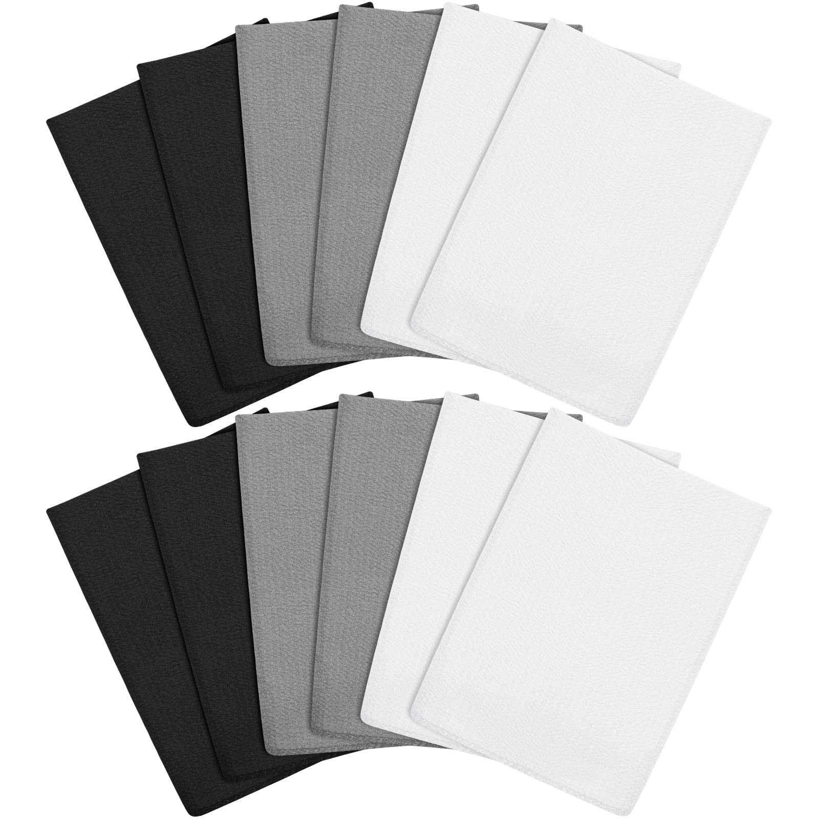 Tatuo 12 Pieces Korean Exfoliating Mitt Glove Italy Towel Body Skin Scrubber Exfoliating Scrubber for Remove Dead Skin Washcloth Korean(Small,White, Black, Gray)