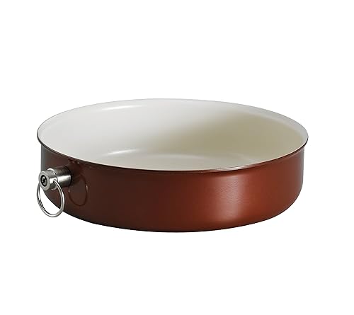 Tramontina Ceramica 9.5-Inch Non Stick Casserole, Heavy-Gauge Aluminum Round Baking Dish with Ceramic Nonstick Coating, Dishwasher and Oven Safe (Metallic Copper)