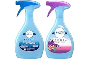 ZOMPOZ Febreze Fabric Refresher With Gain Combo Pack, Odor Eliminator Spray, For Couches and Upholstery, Original Gain and Moonlight Gain Scents, 27 oz Each