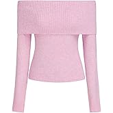CIDER Women’s Off Shoulder Knitted Long Sleeve Tops Fall Pullover Sweater