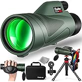 Pankoo 12x60 HD Monocular Telescope for Adults high Powered | Comes with Smartphone Adapter Tripod Hand Strap | Suitable for Bird Watching Sports Hiking Traveling