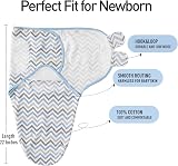 GLLQUEN BABY Baby Swaddle Wraps 0-3 Months 3 Pack Organic Cotton Sky Blue view 5