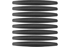 Partuto 8 Pcs 40cm Carbon Fiber Pattern Universal Bumper Guard Strips - SUV RV Car Truck Bumper Protector Patch Trim Anti-Collision Anti-Scratch - PVC Black