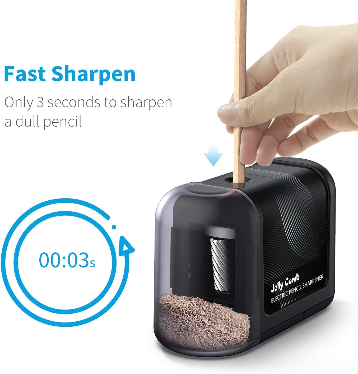 Electric Pencil Sharpener, Jelly Comb Battery Operated Pencil Sharpener(No Cord) Ideal for No.2 and Colored Pencils, Safety Design for Classroom, Home, Office, Artist, Students -P02 : Office Products