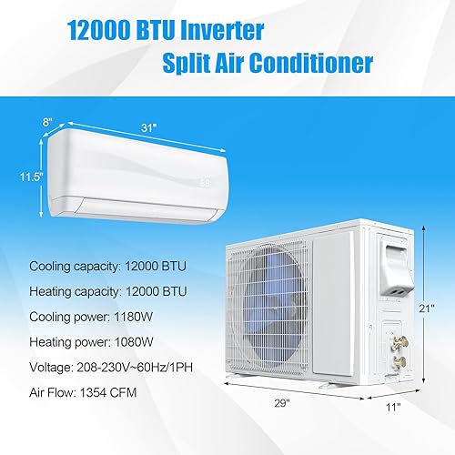 Ductless Air Conditioner Panasonic HVAC 26K BTU Wall Mounted