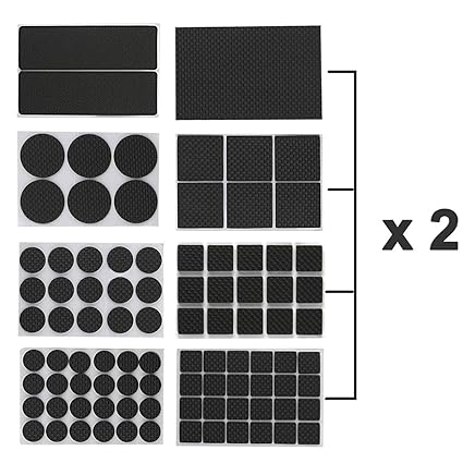 Cusfull 186 Pcs Lightweight Non Slip Furniture Pads Heavy Duty
